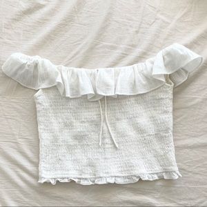 Zara Cropped Ruffle Top
